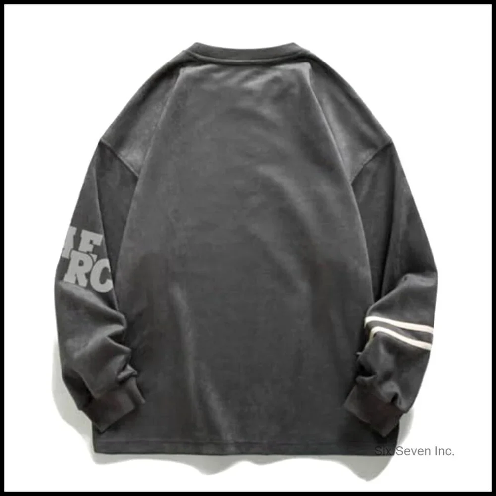 Oversized Vintage Graphic Crewneck Sweatshirt Loose Fit Streetwear Pullover Top